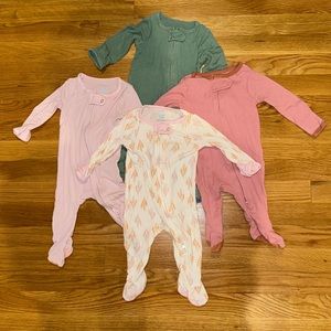 Cloud island footies 0-3 months set of 4